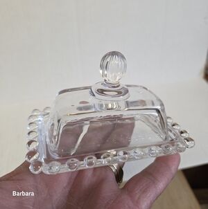 Catalina-ware Mini Personal Clear Glass Butter Dish with Lid
